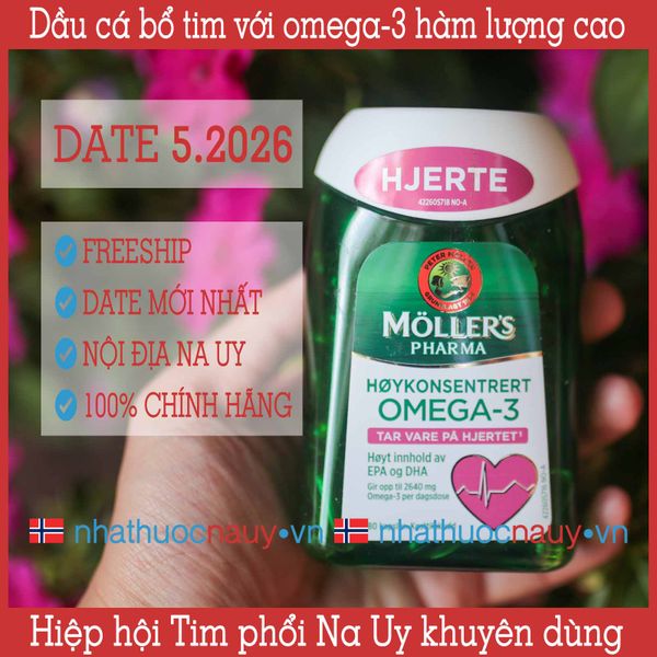 [Chính hãng] Dầu cá bổ tim Möller's Pharma Hjerte | Omega-3 từ Na Uy