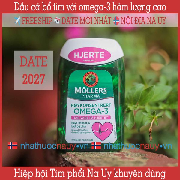  Dầu cá bổ tim Möller's Pharma Hjerte 