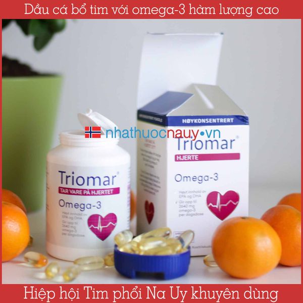 Dầu cá bổ tim Triomar Hjerte với omega-3 hàm lượng cao từ Na Uy