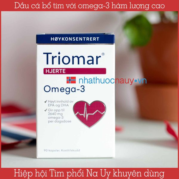 Dầu cá bổ tim Triomar Hjerte với omega-3 hàm lượng cao từ Na Uy