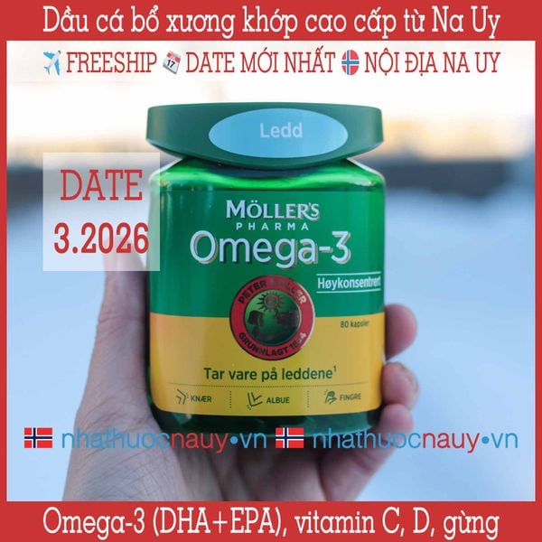 Dầu cá omega-3 bổ xương khớp Möller's Pharma Ledd | Nội địa Na Uy