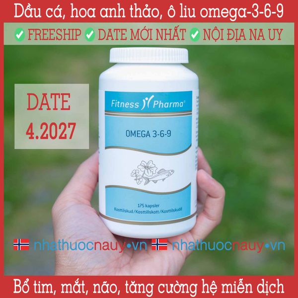 Dầu cá, hoa anh thảo Omega 3-6-9 | Fitness Pharma từ Đan Mạch