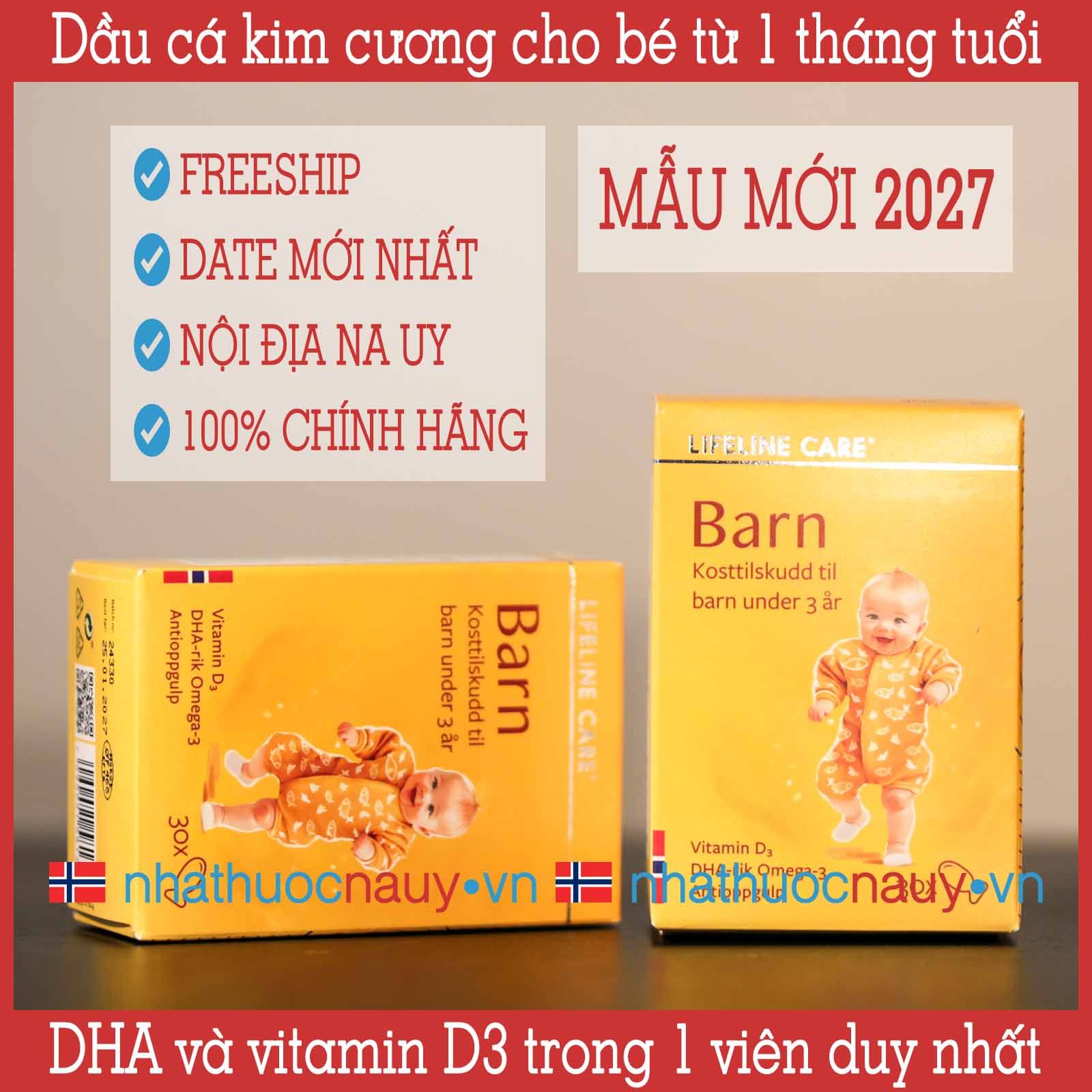  Dầu cá kim cương (mẫu mới 2027) | DHA và vitamin D3 cho bé từ 1 tháng tuổi | Lifeline Care Barn 