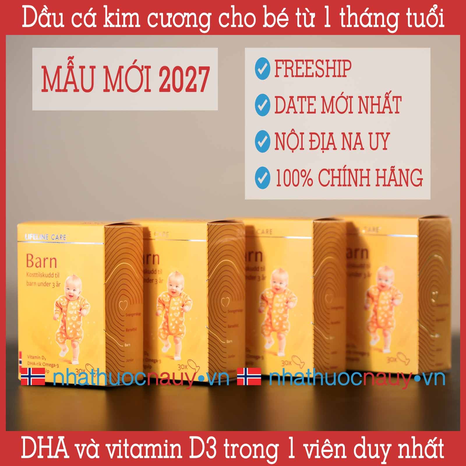  Dầu cá kim cương (mẫu mới 2027) | DHA và vitamin D3 cho bé từ 1 tháng tuổi | Lifeline Care Barn 