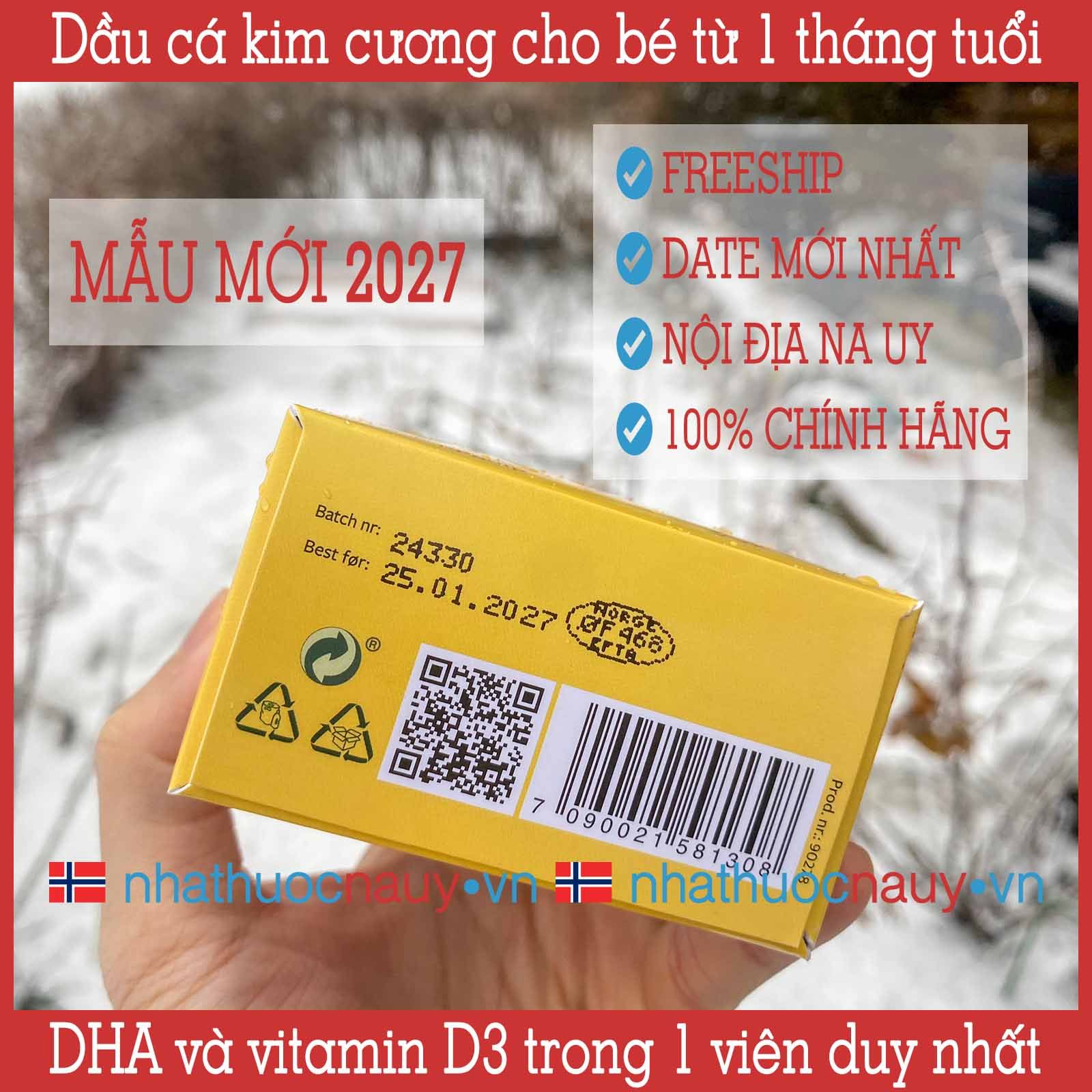  Dầu cá kim cương (mẫu mới 2027) | DHA và vitamin D3 cho bé từ 1 tháng tuổi | Lifeline Care Barn 