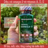  Dầu cá omega-3 và vitamin A, D, E | Biopharma Trippel Omega-3 