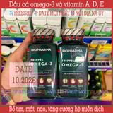  Dầu cá omega-3 và vitamin A, D, E | Biopharma Trippel Omega-3 