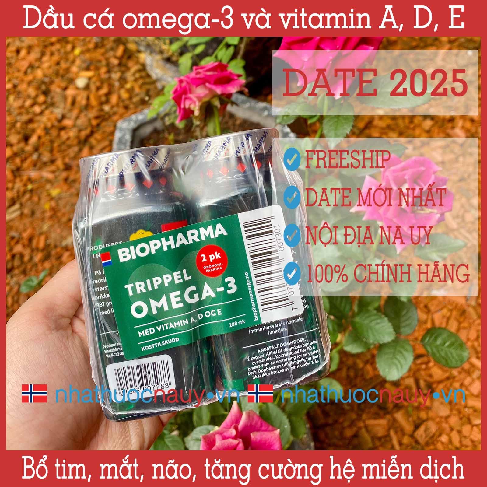 Chính hãng | Date 2025] Biopharma Trippel | Dầu cá omega-3 Na Uy –  nhathuocnauy.vn