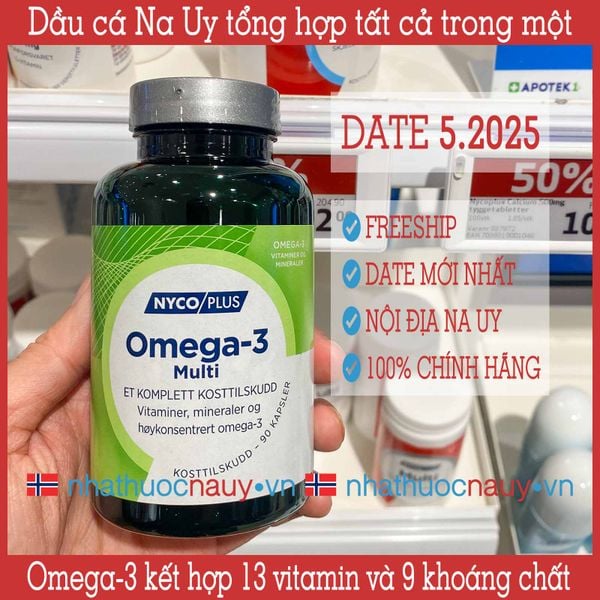  Dầu cá tổng hợp omega-3, vitamin và khoáng chất | Nycoplus Omega-3 Multi 