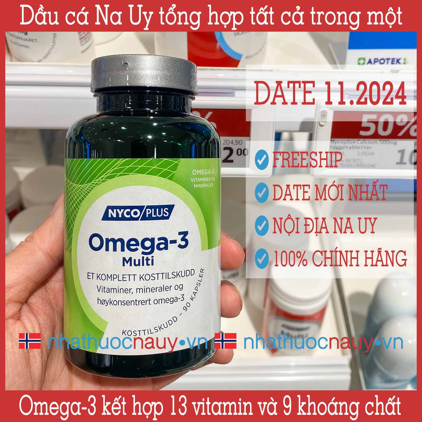 [Chính hãng] Nycoplus Omega3 Multi Dầu cá omega3 vitamin khoáng chất