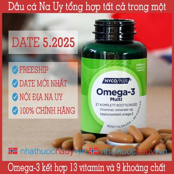  Dầu cá tổng hợp omega-3, vitamin và khoáng chất | Nycoplus Omega-3 Multi 