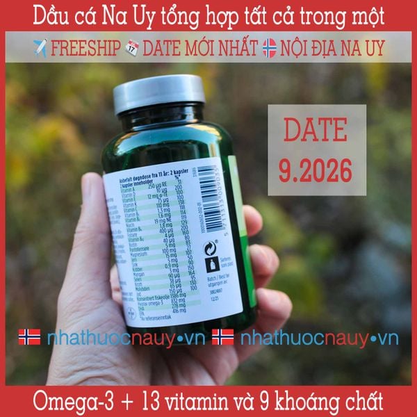 Nycoplus Omega-3 Multi Dầu cá omega-3 vitamin khoáng chất nội địa NaUy