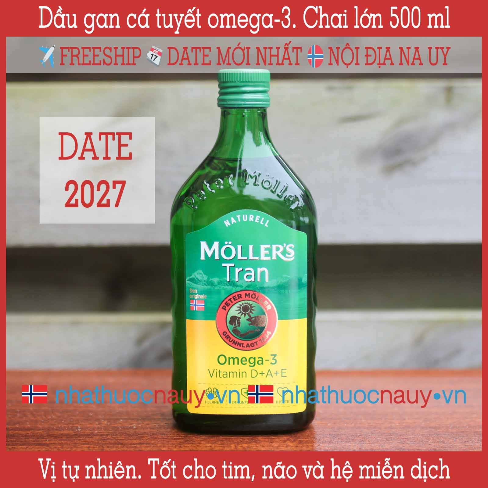 Dầu gan cá tuyết vị tự nhiên | Möller’s Tran naturell 500 ml 