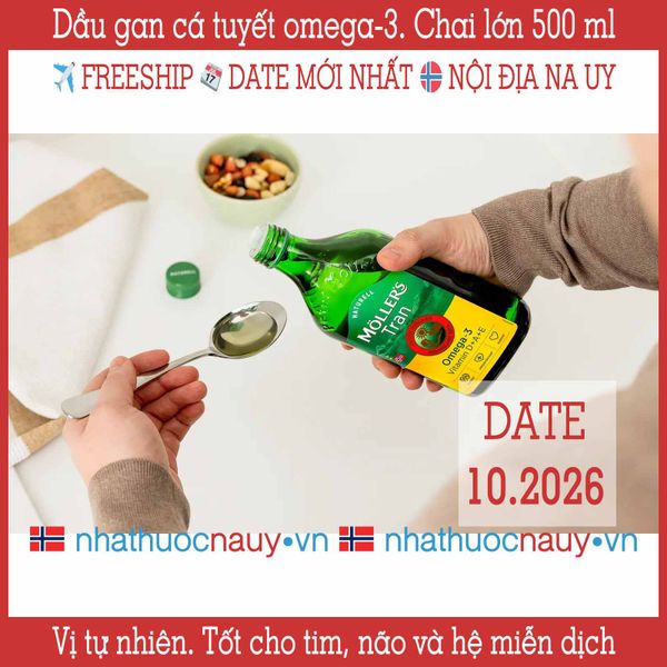 Möller’s Tran naturell | Dầu gan cá tuyết omega-3 Na Uy vị tự nhiên