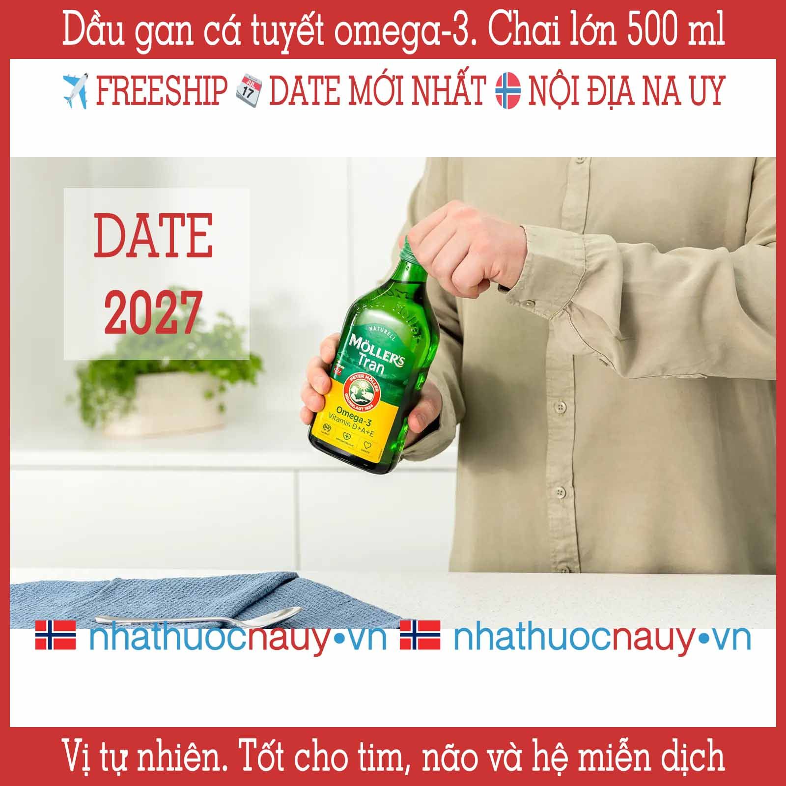  Dầu gan cá tuyết vị tự nhiên | Möller’s Tran naturell 500 ml 
