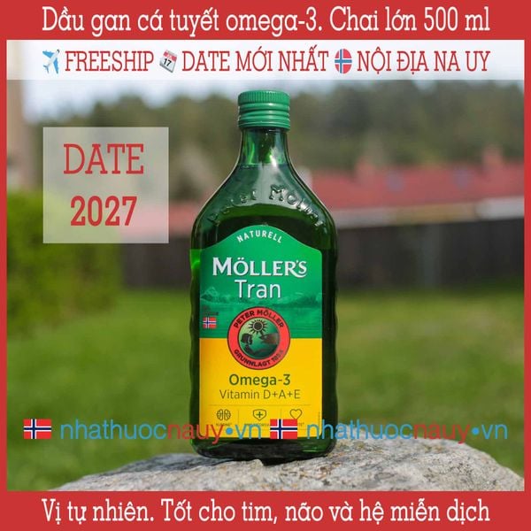  Dầu gan cá tuyết vị tự nhiên | Möller’s Tran naturell 500 ml 