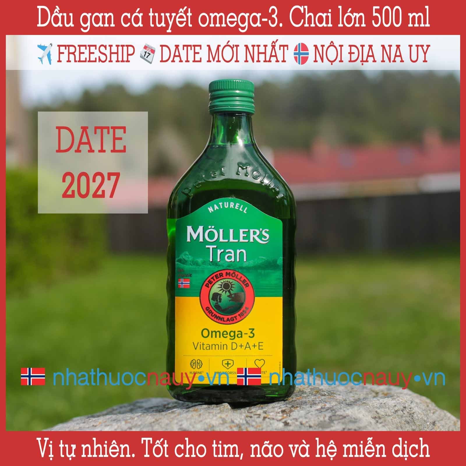  Dầu gan cá tuyết vị tự nhiên | Möller’s Tran naturell 500 ml 