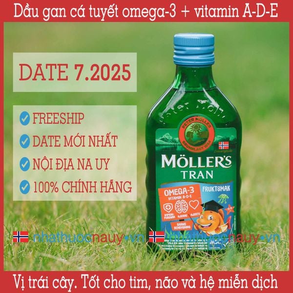 [Chính hãng] Möller’s Tran fruktsmak Dầu gan cá tuyết Na Uy vị hoa quả