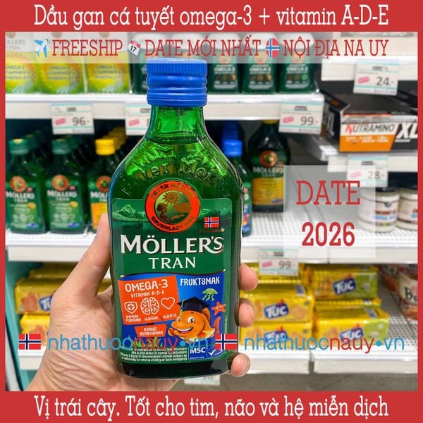 Möller’s Tran | Dầu gan cá tuyết omega-3 vị hoa quả | Nội địa Na Uy