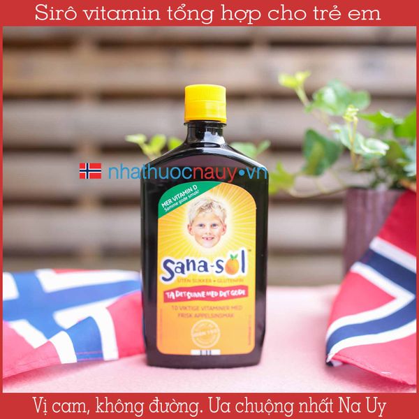 Sirô tổng hợp 10 vitamin cho trẻ em Sana-sol từ Na Uy