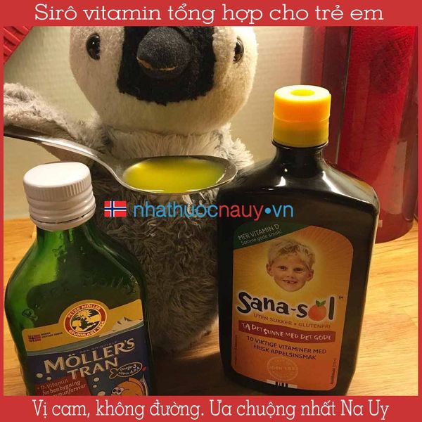 Sirô tổng hợp 10 vitamin cho trẻ em Sana-sol từ Na Uy