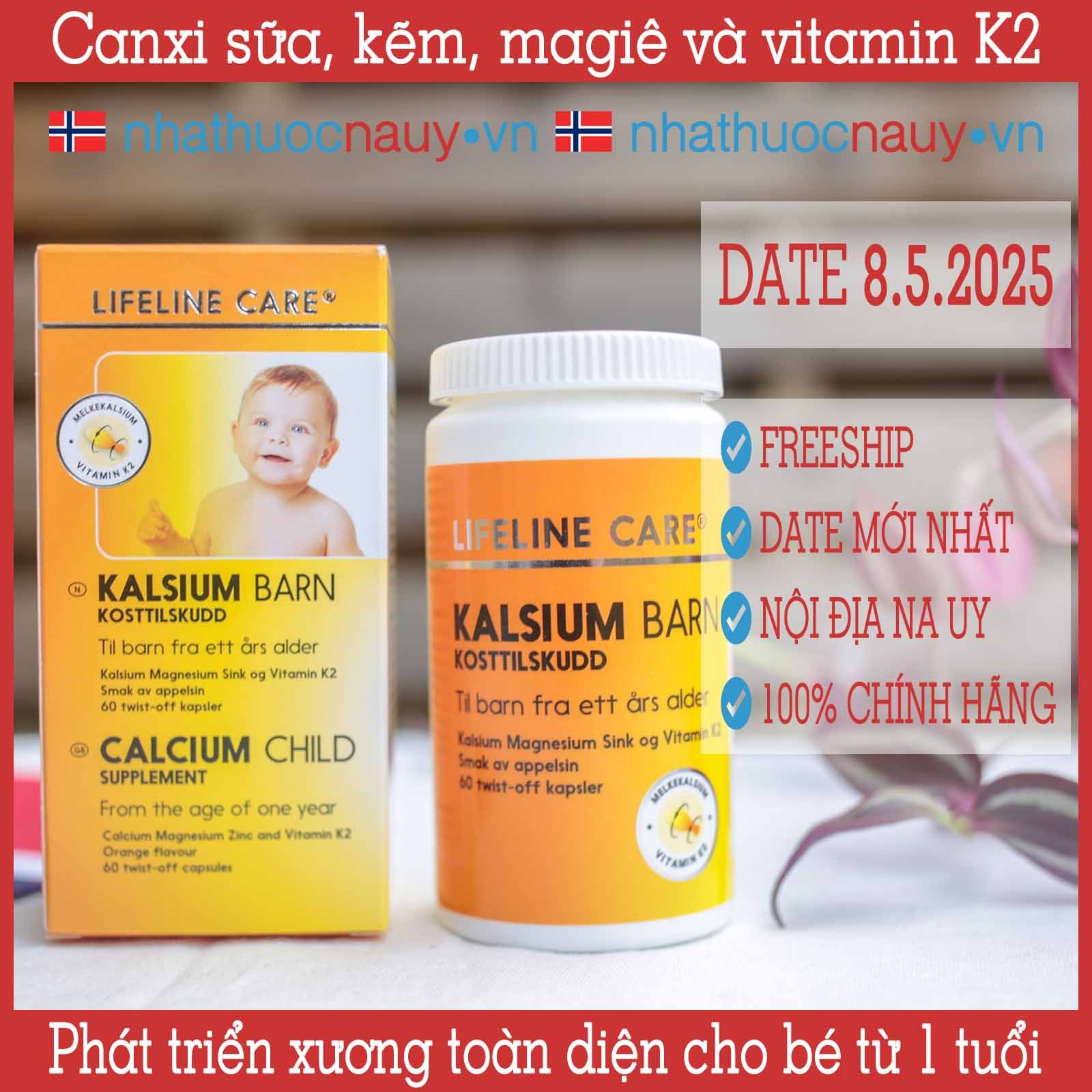  Canxi sữa cho bé từ 1 tuổi | Lifeline Care Kalsium Barn 