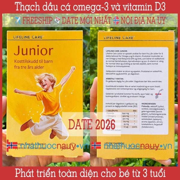  Thạch dầu cá kim cương | Omega-3 và vitamin D cho bé từ 3 tuổi | Lifeline Care Junior 