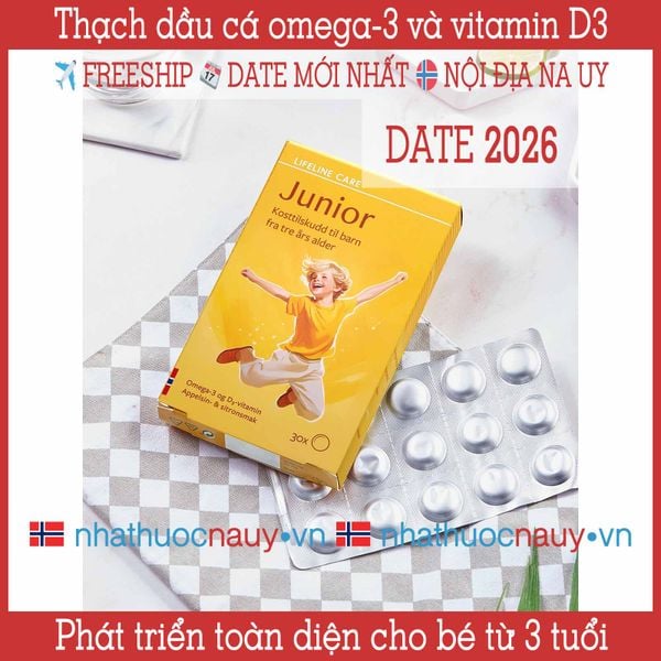  Thạch dầu cá kim cương | Omega-3 và vitamin D cho bé từ 3 tuổi | Lifeline Care Junior 