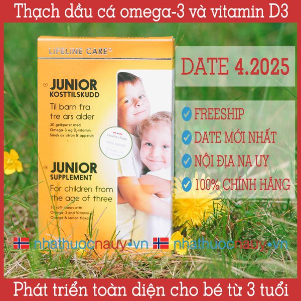 [Chính hãng] Lifeline Care Junior Thạch dầu cá omega-3+vitamin D Na Uy