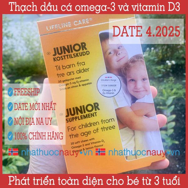 [Chính hãng] Lifeline Care Junior Thạch dầu cá omega-3+vitamin D Na Uy