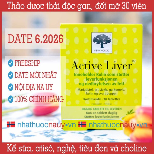 [Chính hãng] Thảo dược thải độc gan, đốt mỡ Active Liver từ Thụy Điển