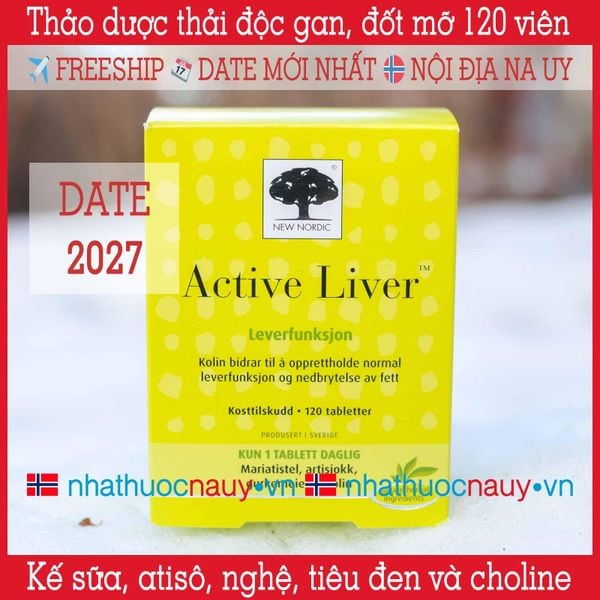 Thảo dược thải độc, tái gạo gan, đốt mỡ Active Liver Thụy Điển 120viên