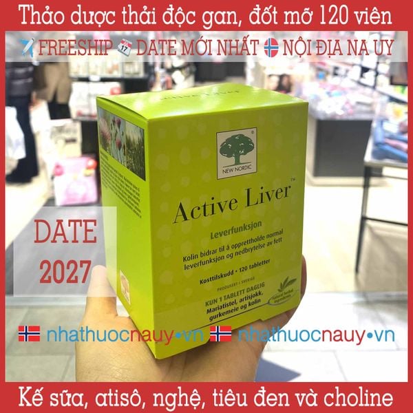 Thảo dược thải độc, tái gạo gan, đốt mỡ Active Liver Thụy Điển 120viên