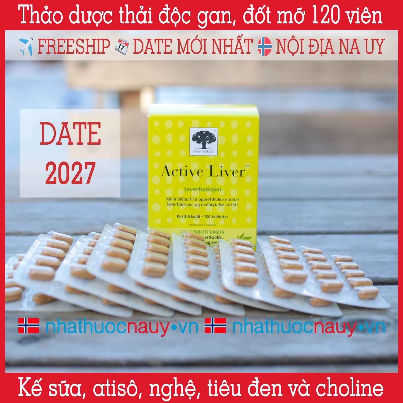  Viên uống thảo dược thải độc gan Active Liver 120 viên 