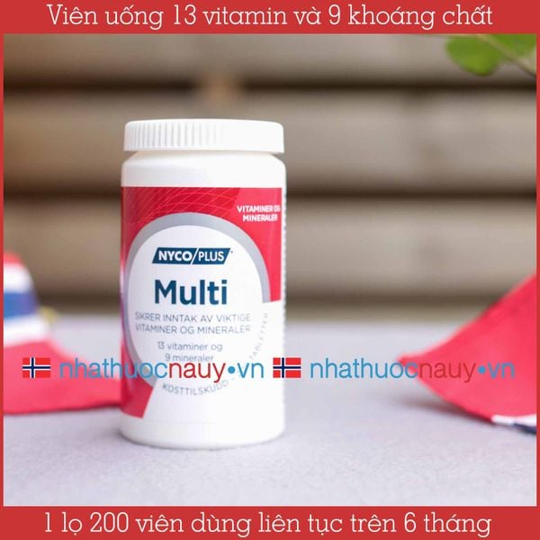 Viên uống 13 vitamin và 9 khoáng chất Nycoplus Multi từ Na Uy