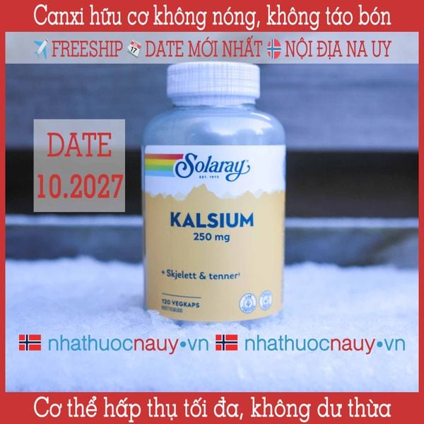 Solaray Kalsium | Canxi citrate hữu cơ cao cấp từ Mỹ 120 viên