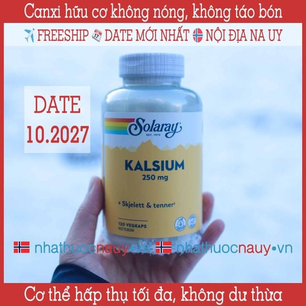 Solaray Kalsium | Canxi citrate hữu cơ cao cấp từ Mỹ 120 viên