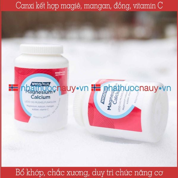 [Chính hãng] Nycoplus Magnesium Calcium Viên canxi kết hợp magiê Na Uy