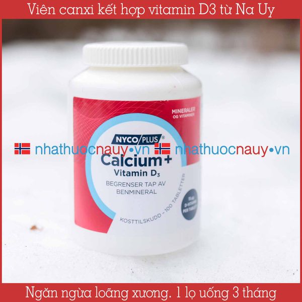 Viên uống canxi kết hợp vitamin D3 | Nycoplus Calcium+ Vitamin D3