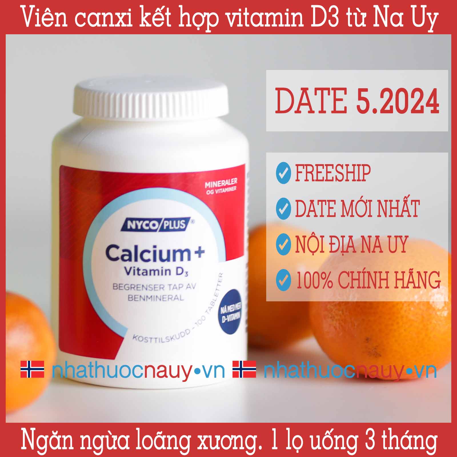 Chính hãng] Nycoplus Calcium+ Vitamin D3 | Viên uống canxi vitamin D3 –  nhathuocnauy.vn