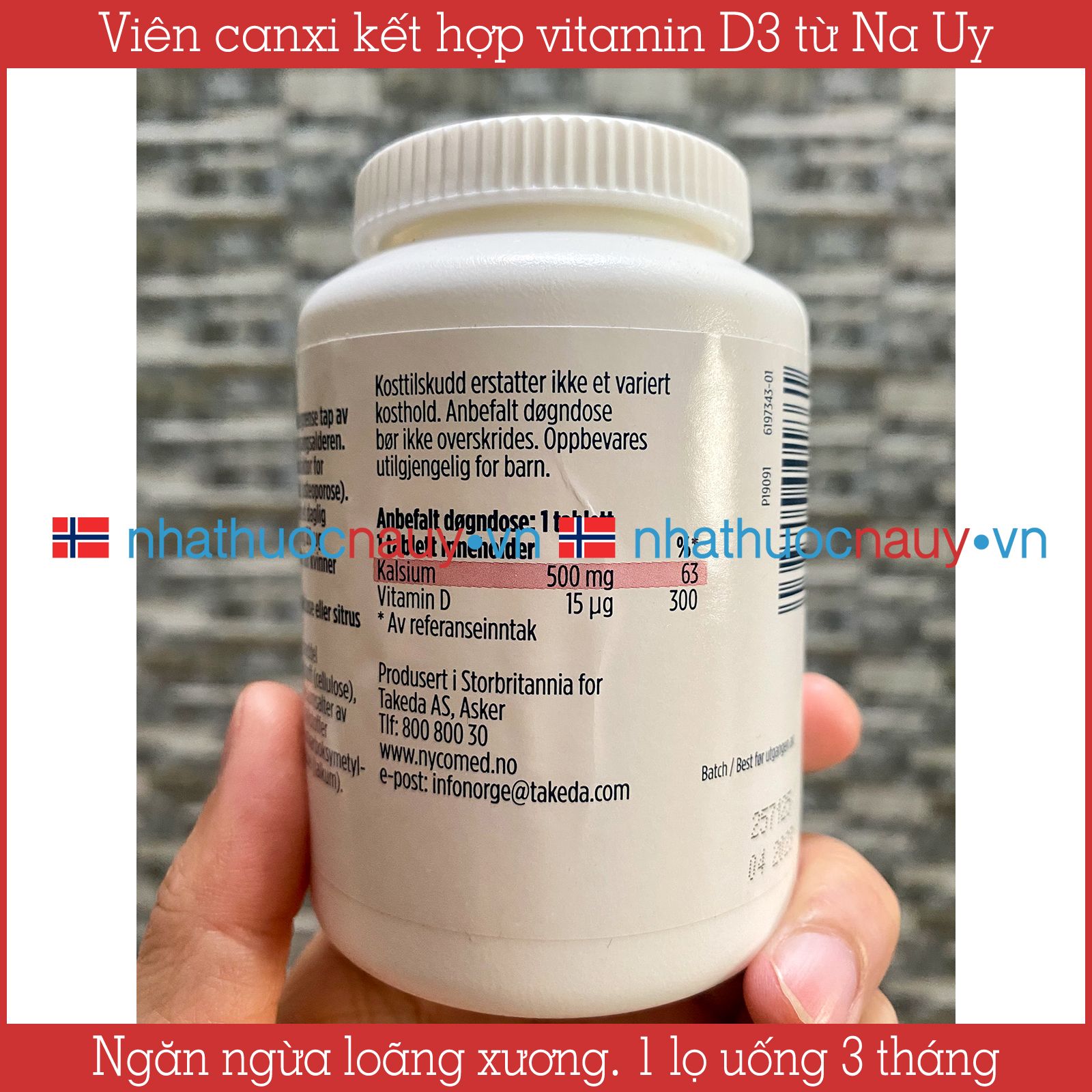 [Chính hãng] Nycoplus Calcium+ Vitamin D3 Viên uống canxi vitamin D3 nhathuocnauy.vn