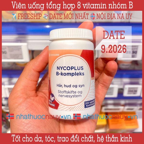Nycoplus B-kompleks | Viên uống tổng hợp 8 vitamin nhóm B nội địa NaUy