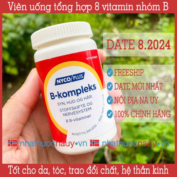 [Chính hãng] Viên uống 8 vitamin nhóm B | Nycoplus B-kompleks từ Na Uy