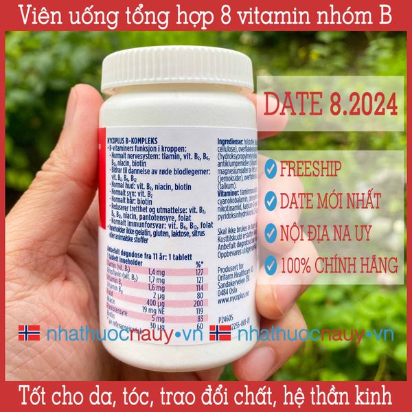 [Chính hãng] Viên uống 8 vitamin nhóm B | Nycoplus B-kompleks từ Na Uy