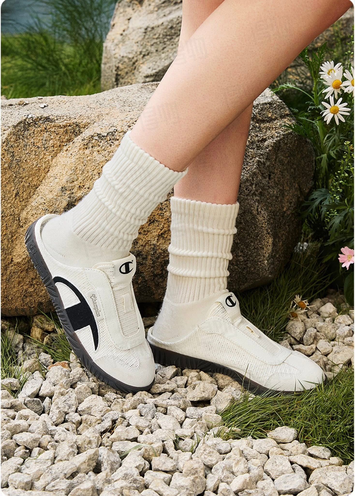  GIÀY Champion Champ T-Trainer Mule White Black  U5BFASW01U3 