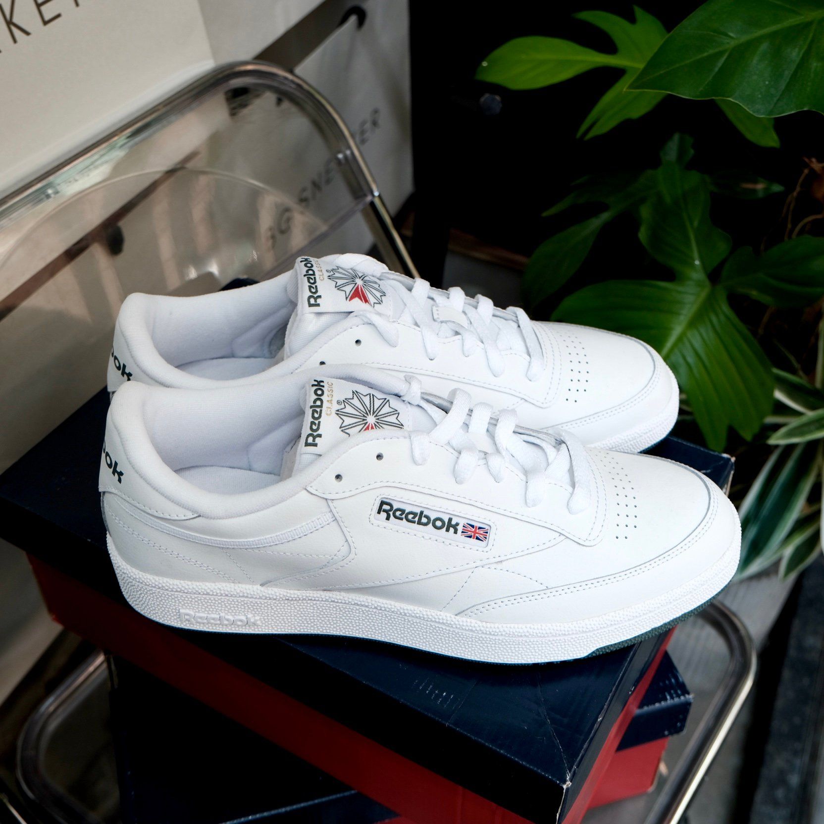  GIÀY Reebok Club C 85 - Cloud White / Chalk Green 100039280 