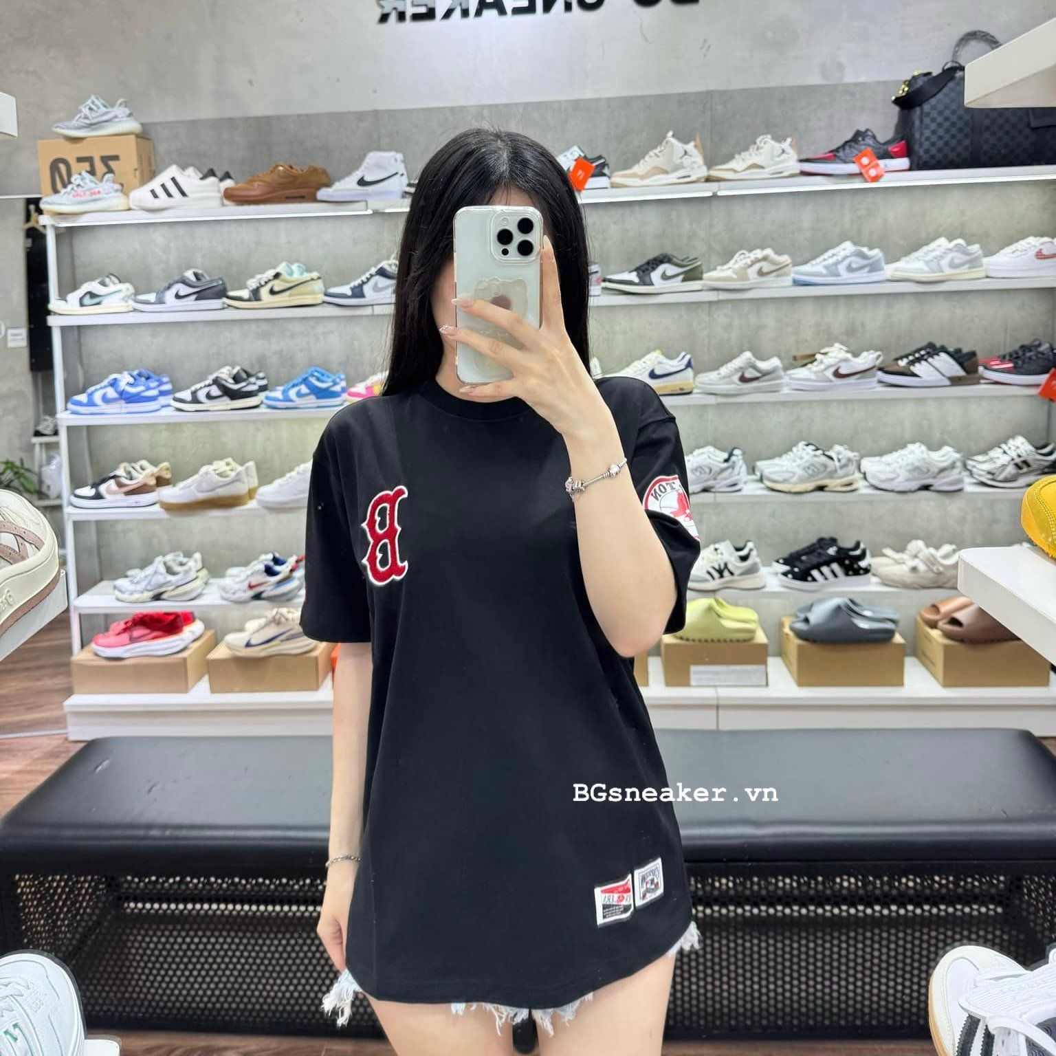  Áo Thun New Era  Boston Red Sox Black Logo Paint 14785688 