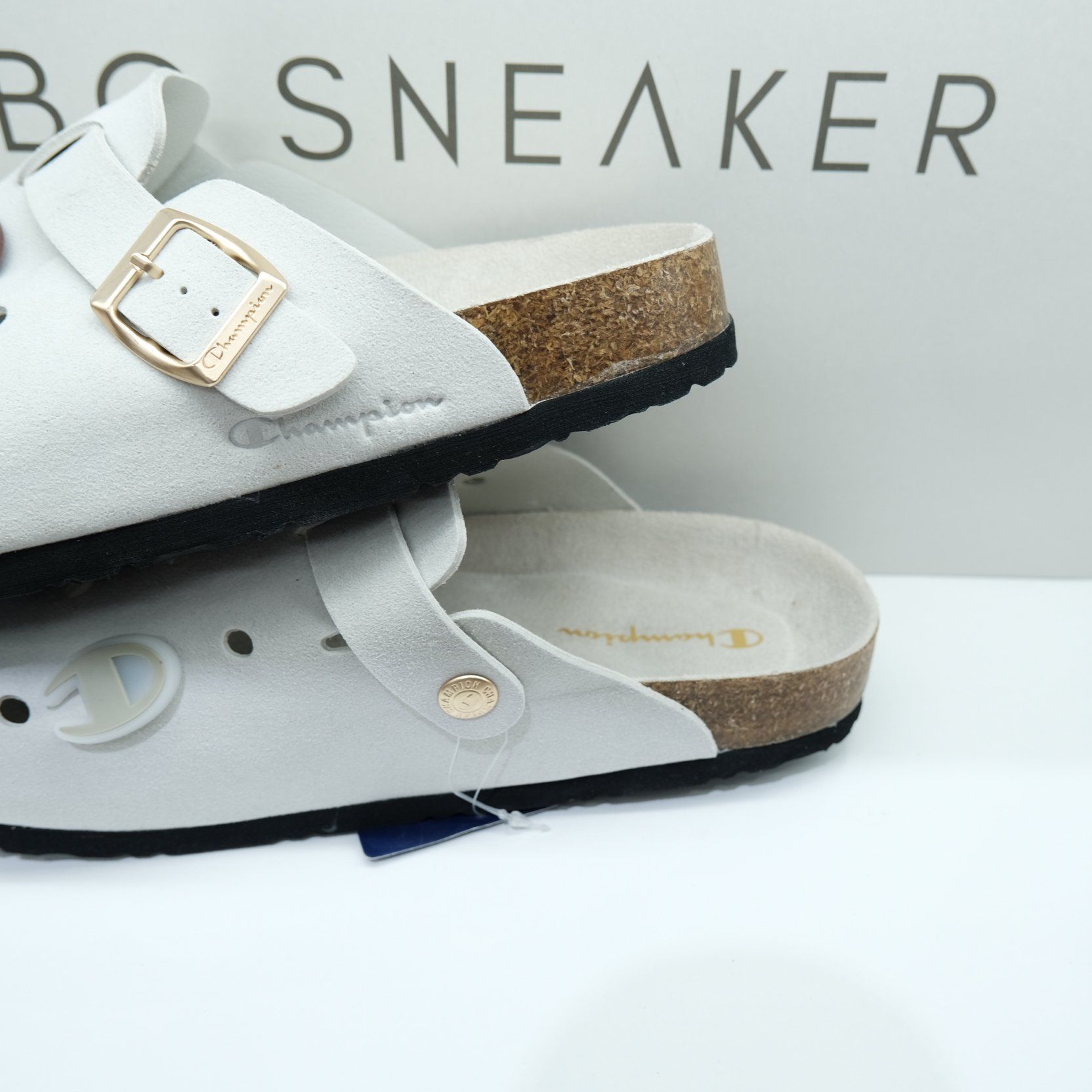  Dép Champion Sandal Birken White Grey U5AFASU19F1 