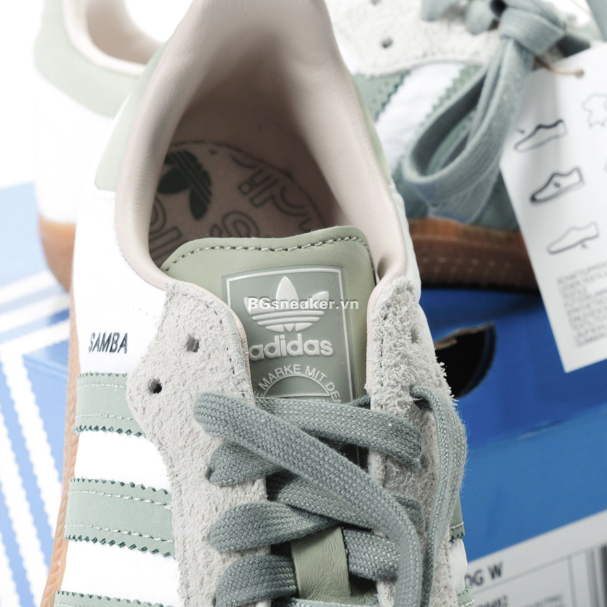  Giày ADIDAS SAMBA OG  Cloud White Green  [ ID0492 ] 