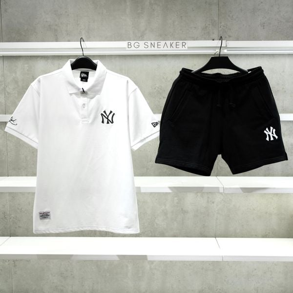  Áo Polo New Era New York Yankees White Logo Retro Signal 17778458 